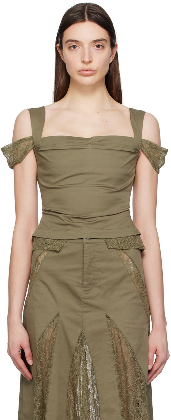 Спідниця Miaou Miaou Renata Lace-Trim Tank Top Зелений | 7133SPSHUN