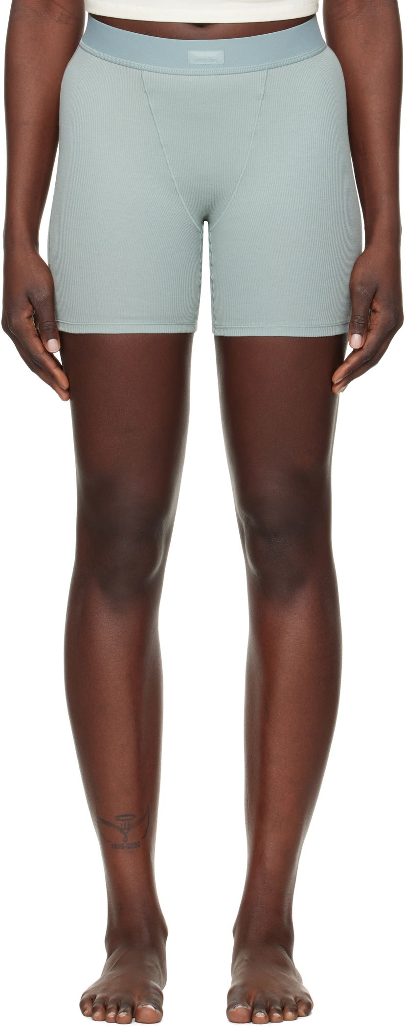 Боді SKIMS Ribbed Boxer Shorts Зелений | BO-BOX-5595W
