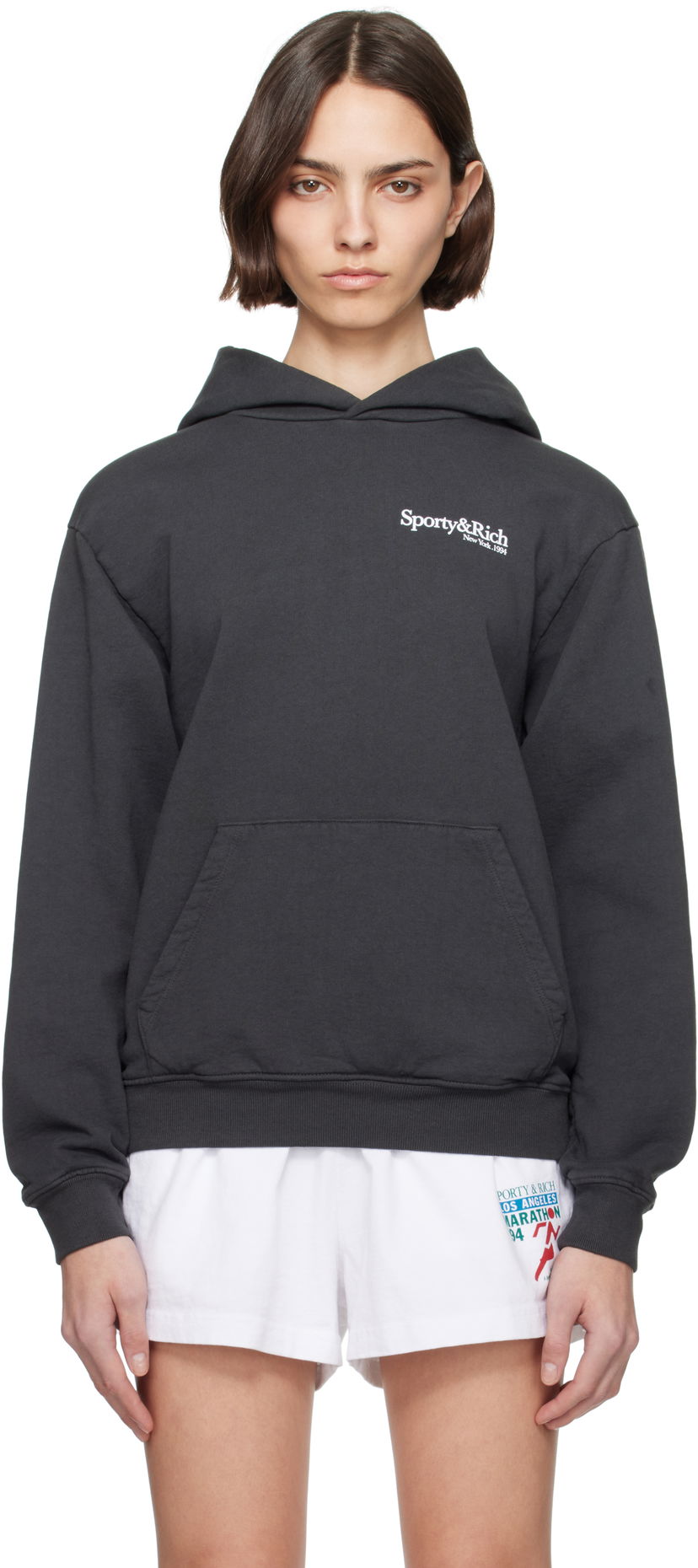 Світшоти Sporty & Rich Sporty & Rich HWCNY Hoodie чорний | ST070622016BA02