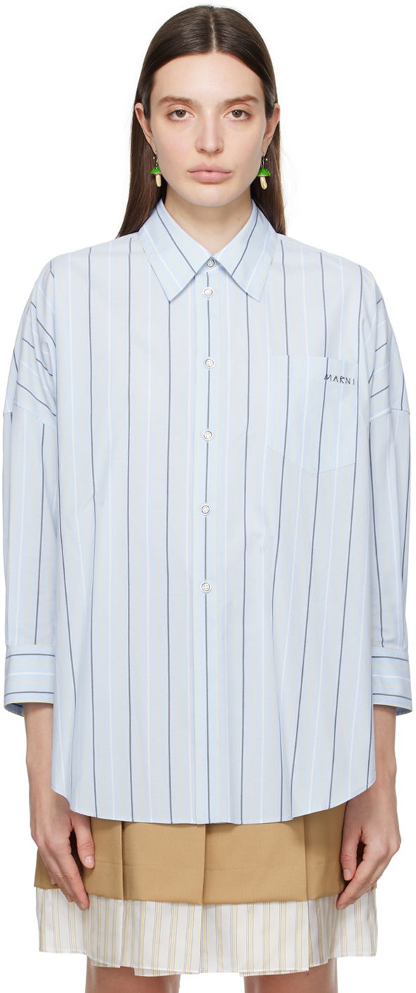 Сорочка Marni Striped Shirt Синій | CAMA0567S0 UTC313