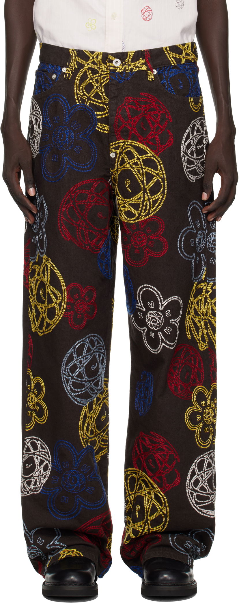 Штани KENZO Kenzo Paris Futura 2000 Edition Embroidered Trousers чорний | FF65PA3839G2