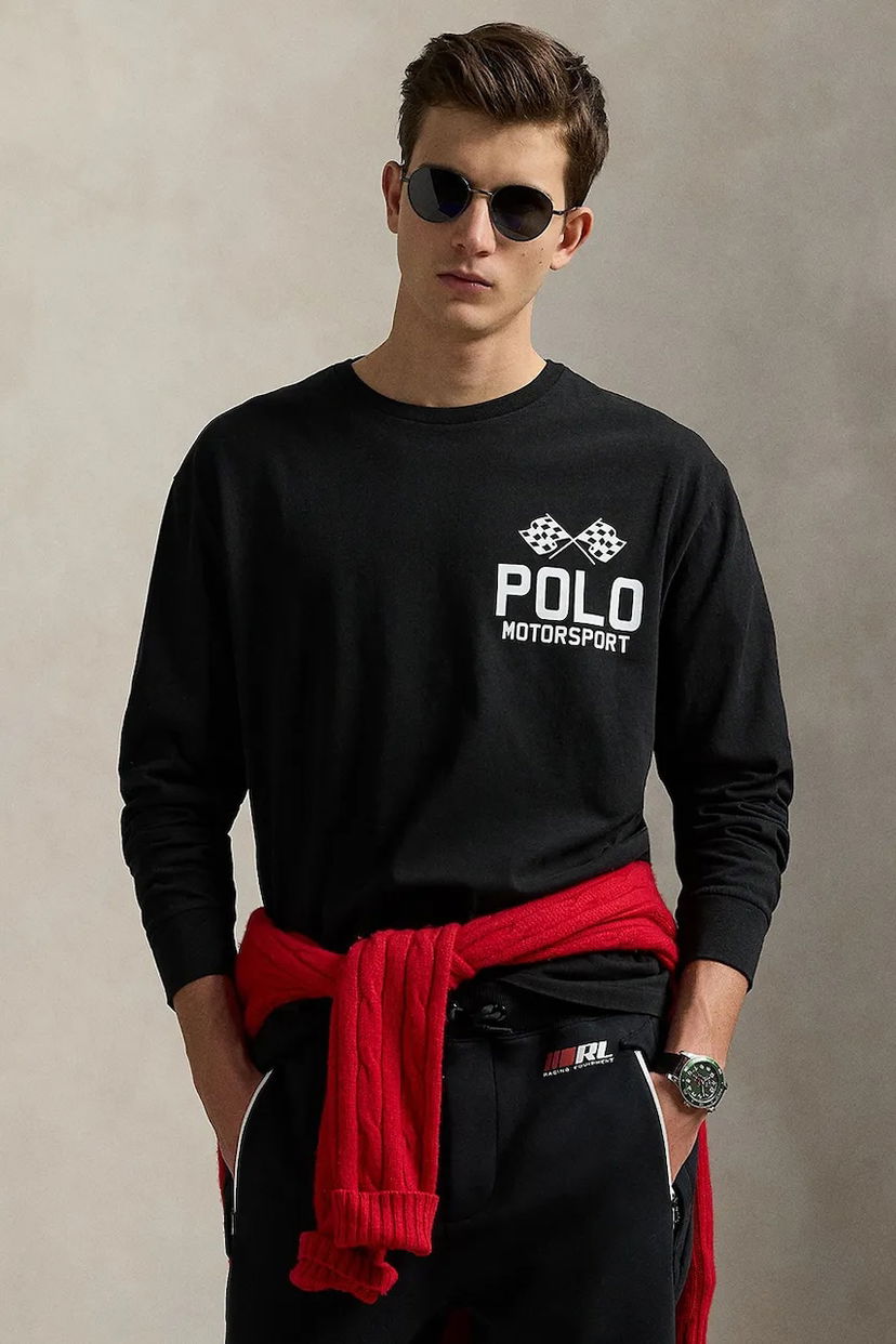 Футболка Polo by Ralph Lauren Polo Ralph Lauren Motorsport Long Sleeve T-Shirt чорний | 710972612