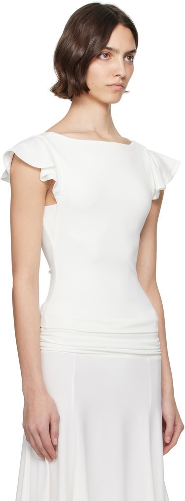 Кроп-топи GUIZIO Guizio Soffiano Flutter Sleeve Top Червоний | S25143K012, 4