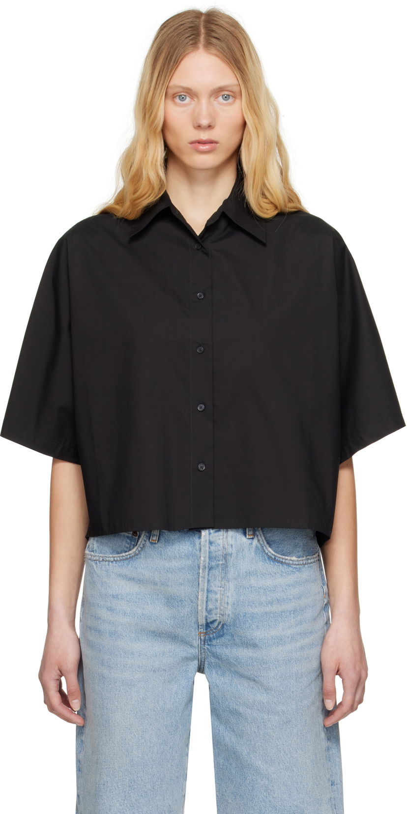 Сорочка AGOLDE AGOLDE Merrin Cropped Short Sleeve Shirt чорний | A7353-1769