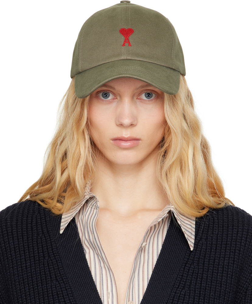 Кепка AMI AMI Paris Ami de Coeur Embroidered Cap Зелений | UCP116.AW0041