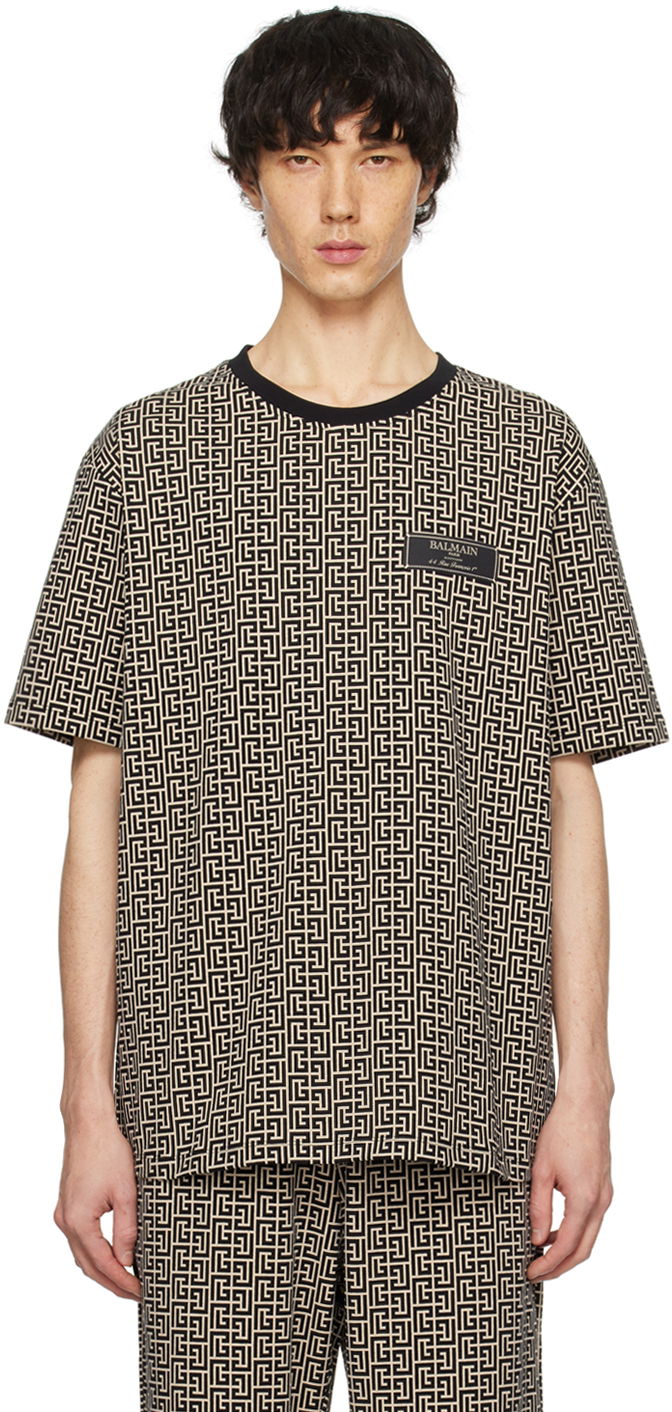 Футболка Balmain Monogram T-Shirt чорний | CH1EG000JC97