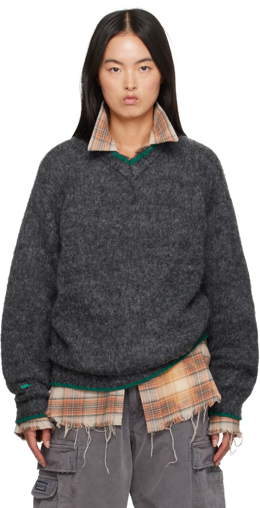 Cветр ERL Overwashed Pilling Sweater Сірий | ERL09N005