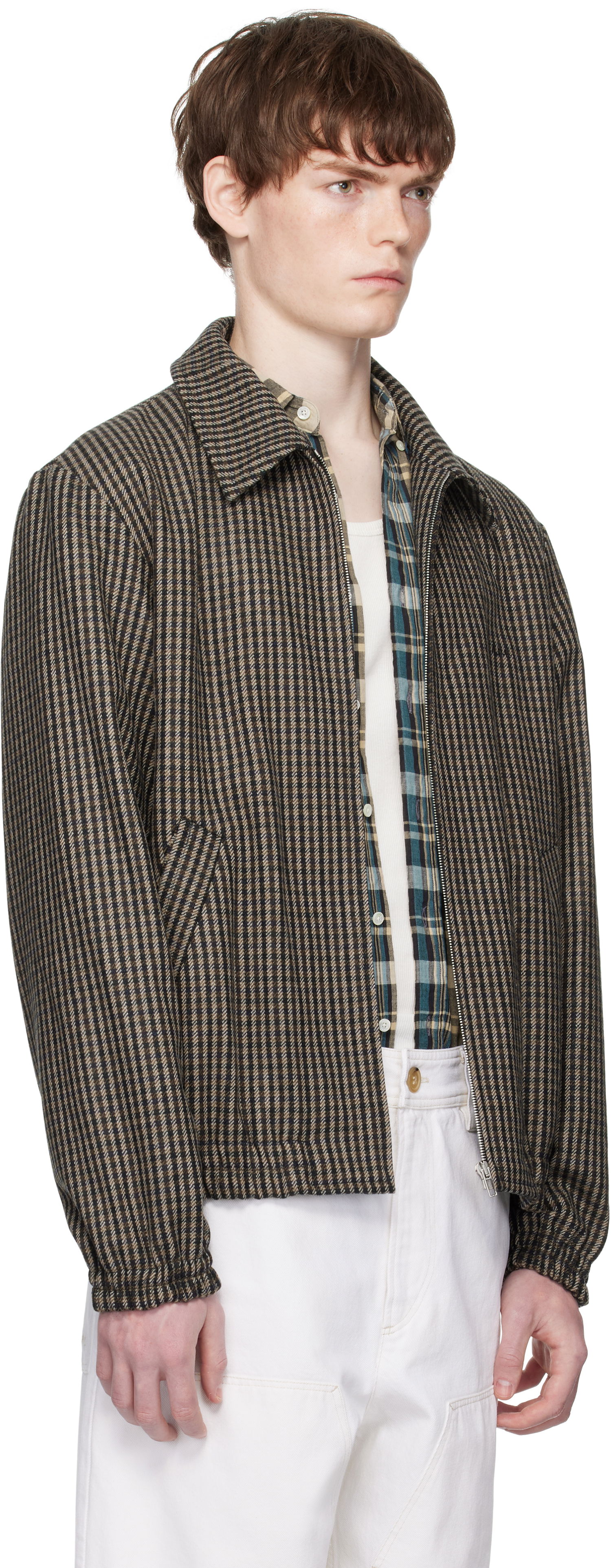 Куртка A.P.C. A.P.C. Gilbert Houndstooth Zip Jacket Коричневий | WOASP-M32018, 1