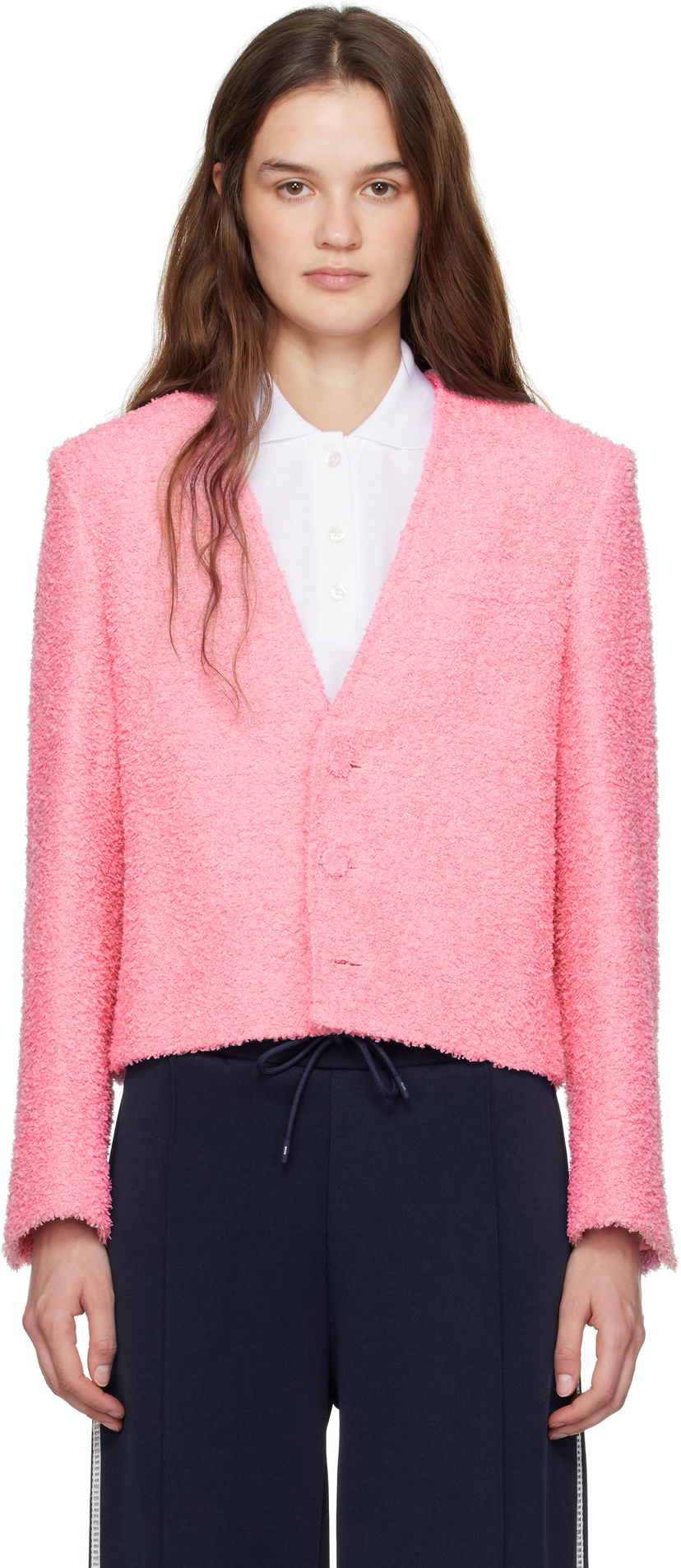 Cветр MSGM MSGM Cropped Bouclé Jacket Рожевий | 3841MDG15 257113