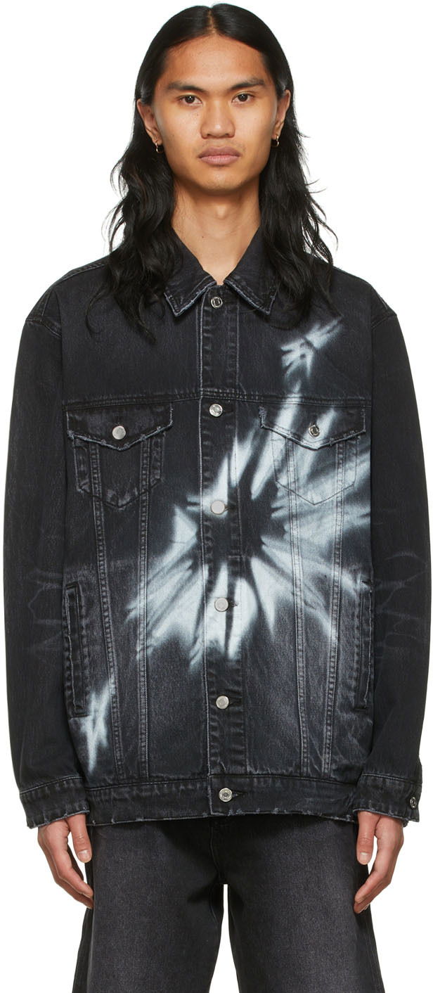 Куртка We11done We11done Graphic Print Denim Jacket чорний | WD-DJ1-22-356-U-WB