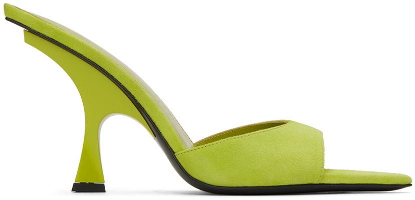 Аксесуари The Attico Attico Ester Suede Mules Зелений | 242WS789 L007