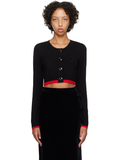 Cветр GANNI Cropped Cardigan чорний | K2028