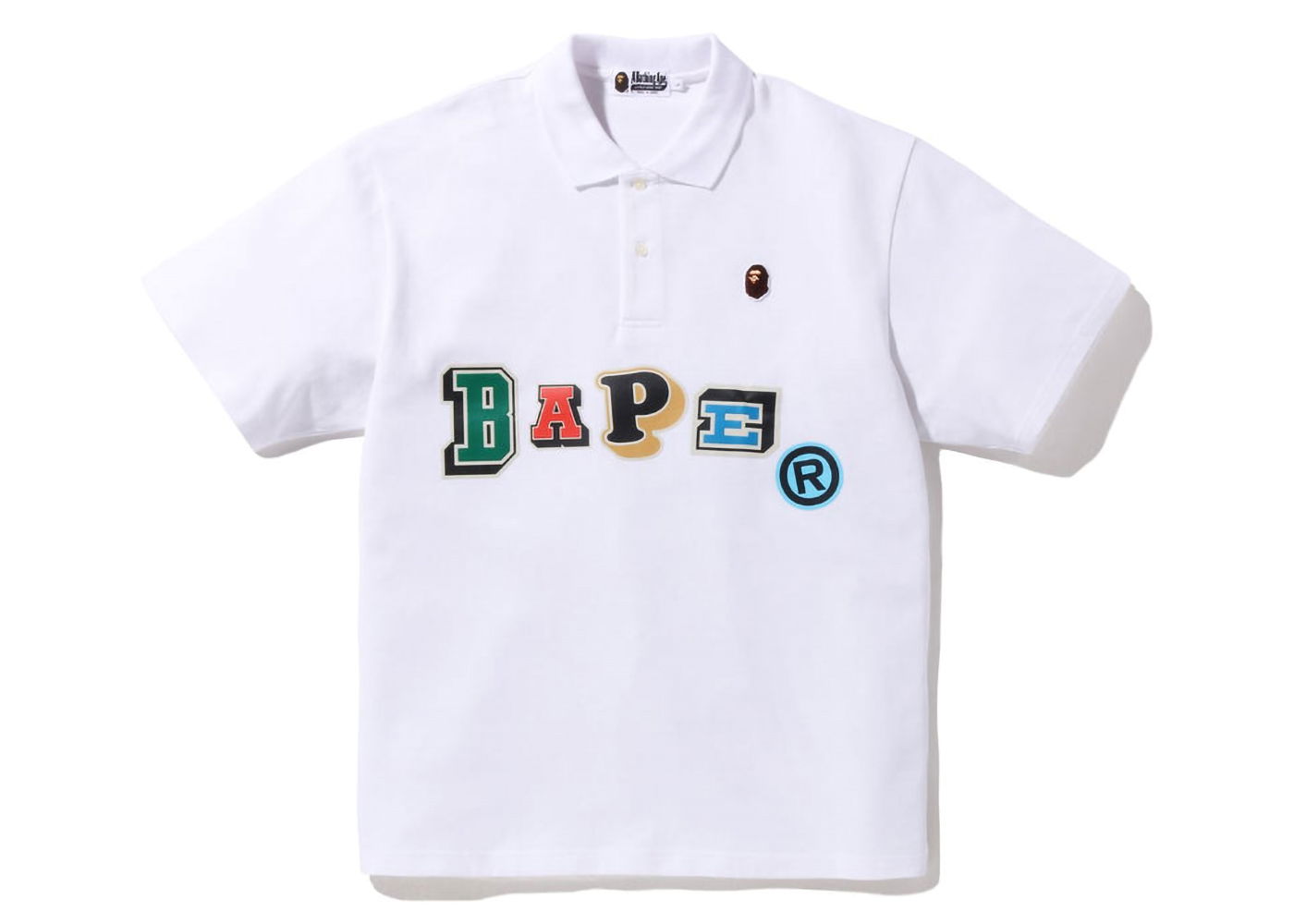 Сорочка поло BAPE Multi Fonts Relaxed Fit Polo Tee білий | 1I30-112-001, 0