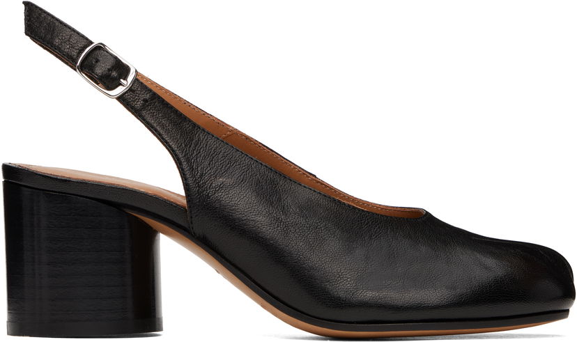 Кросівки та взуття Maison Margiela Maison Margiela Tabi Leather Slingback Heels чорний | S58WL0210 P3753