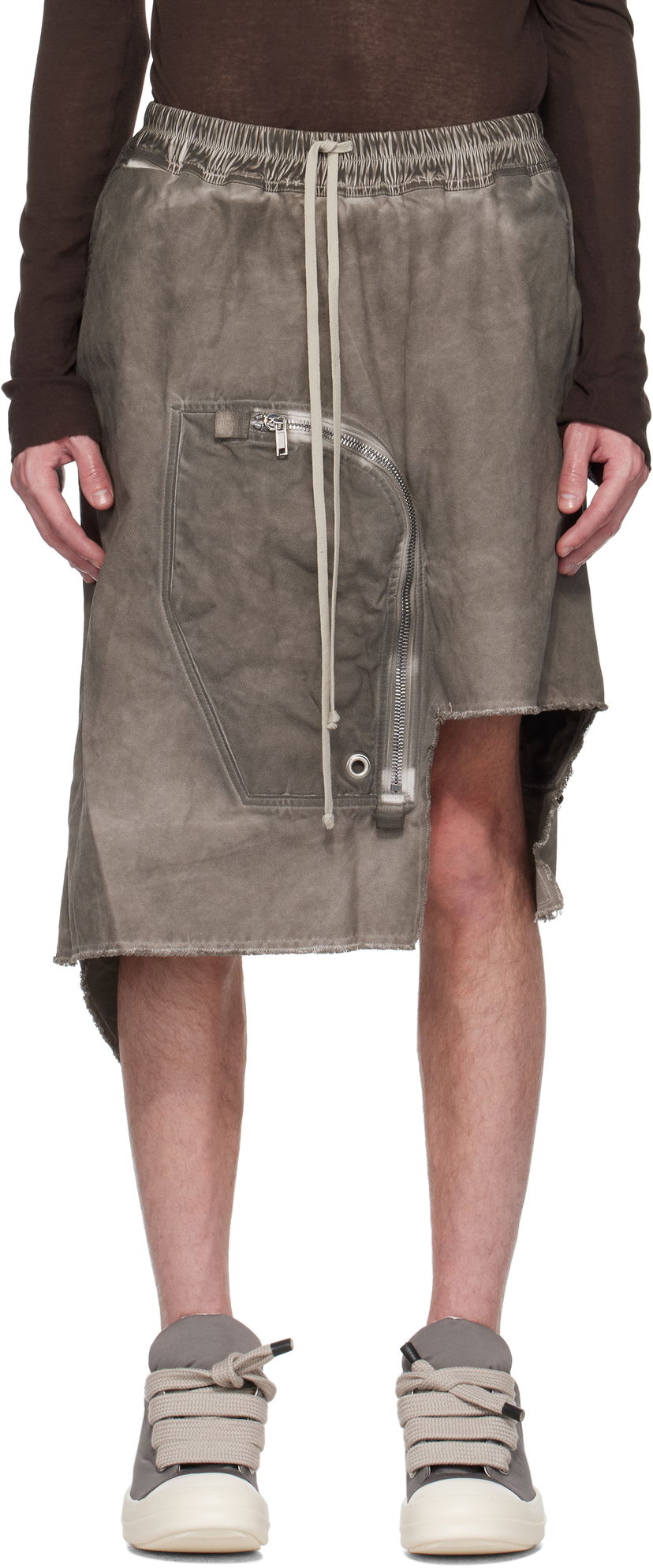 Спідниця Rick Owens Rick Owens DRKSHDW Hollywood Dracca Asymmetrical Skirt Сірий | DU01E3384 CVS