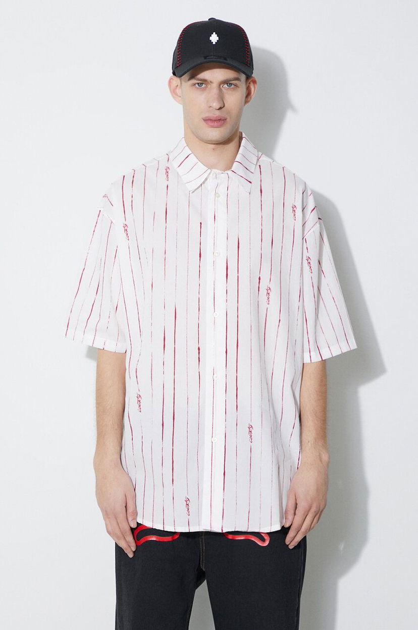Сорочка Marcelo Burlon Oversized Shirt With Print білий | CMGG004S24FAB0010128
