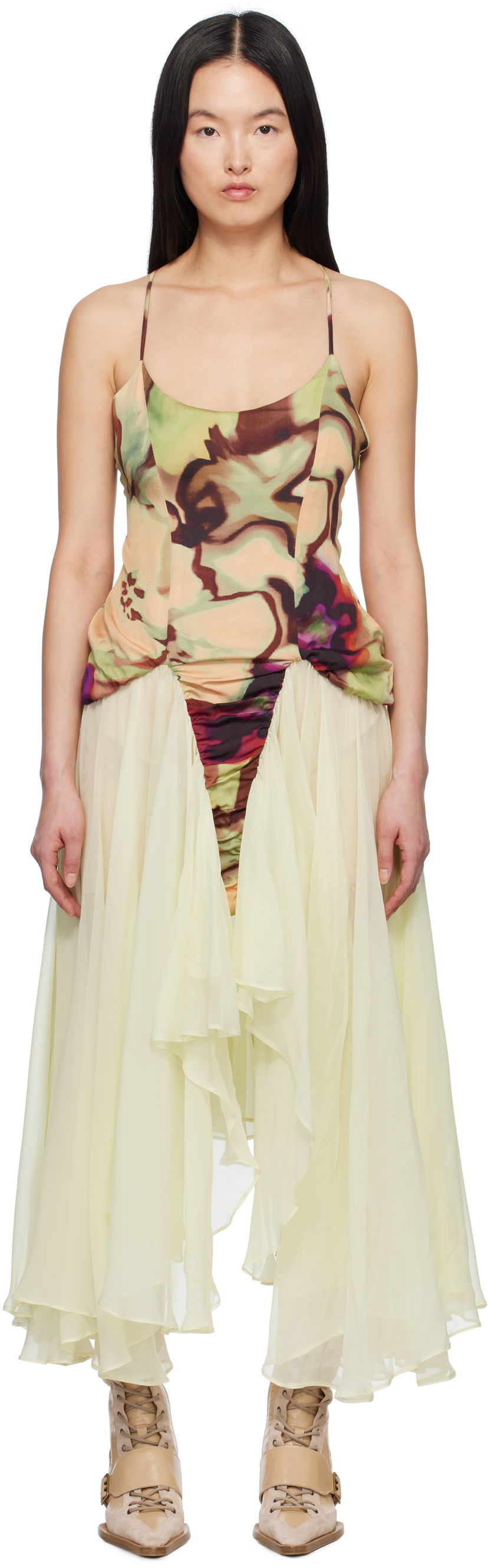 плаття Collina Strada Collina Strada Magnolia Print Maxi Dress Різнокольоровий | XX4013