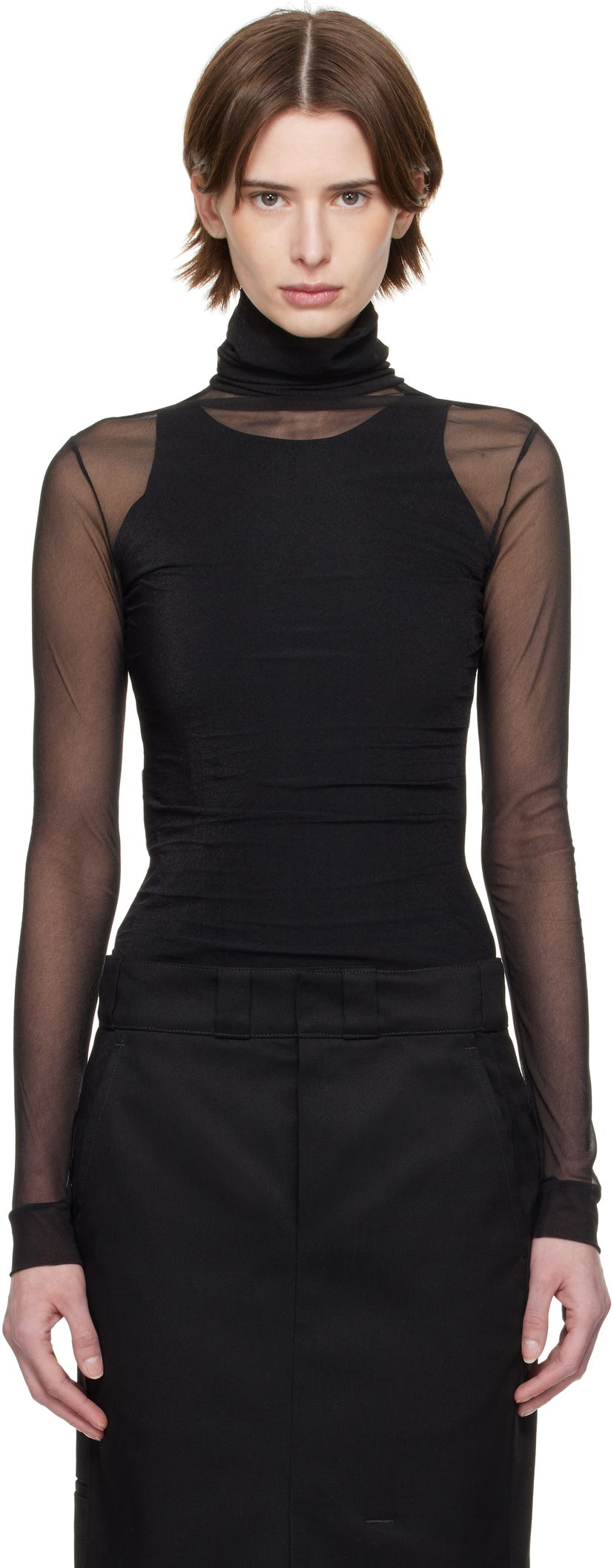 Cветр Maison Margiela Maison Margiela High-Neck Long Sleeve Bodysuit чорний | S51NA0105 M20088