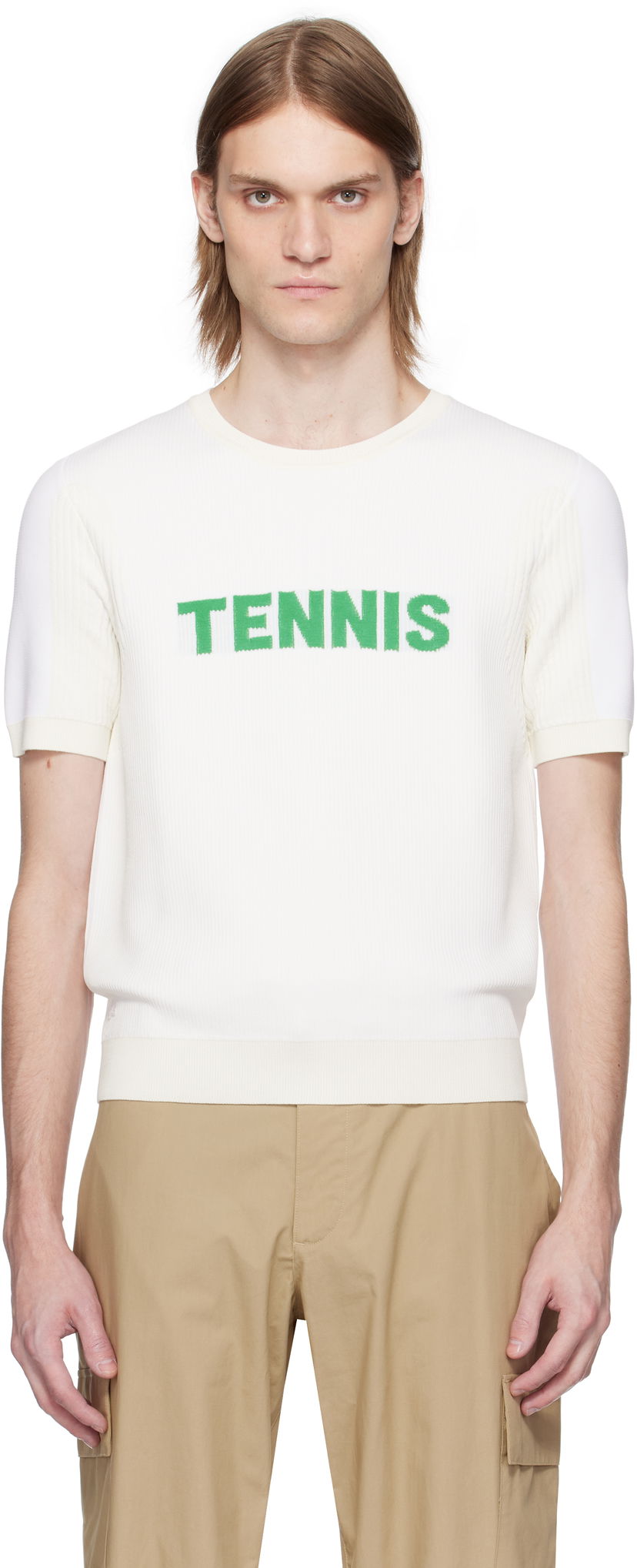 Cветр Lacoste Lacoste Runway Graphic Knit T-Shirt білий | AH6765