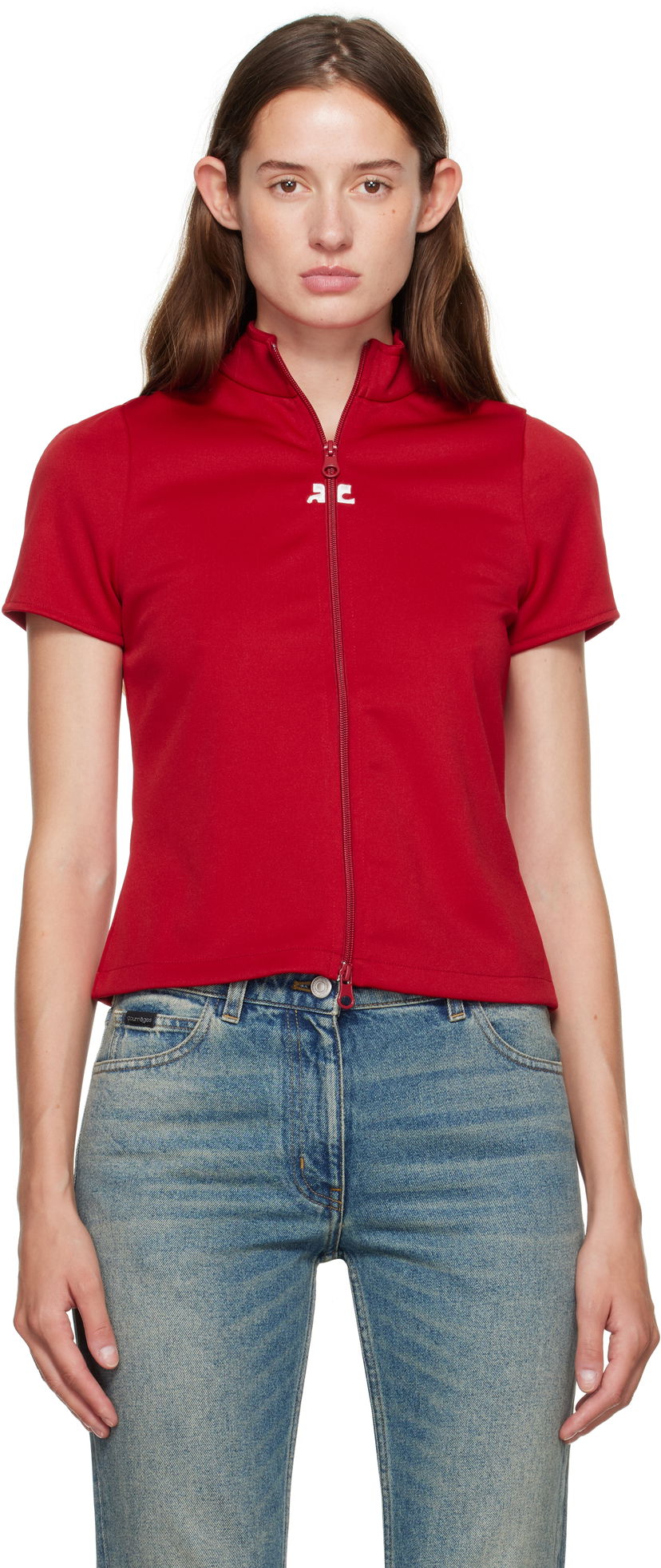 Спортивний костюм Courrèges Courrèges Interlock Tracksuit Top Червоний | 325JTO446JS0250