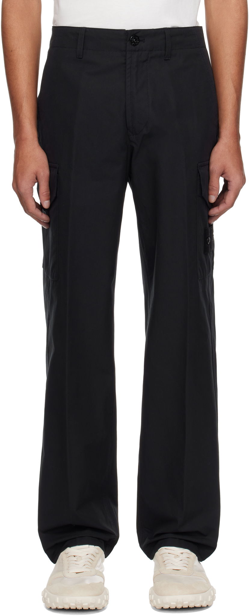 Штани карго Stone Island Stone Island Weatherproof Cotton Canvas Ghost Cargo Pants чорний | K1S15 3100008 S00F1