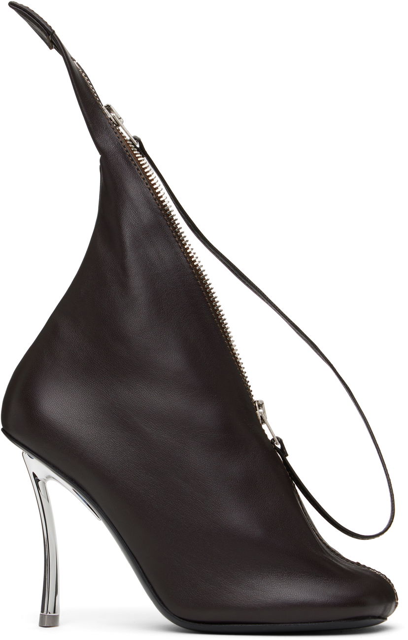 Аксесуари Acne Studios Acne Studios Leather Zip Heels Коричневий | AD0784-
