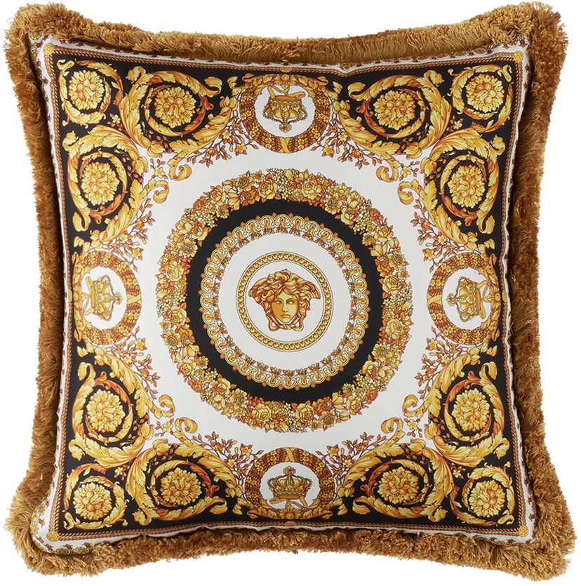 Домашній декор Versace Gold & Black Crete De Fleur Cushion Жовтий | ZCU454501_ZSEP0184