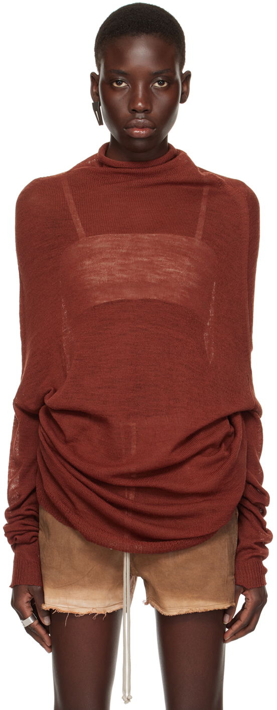 Cветр Rick Owens Shroud Turtleneck Top Червоний | RO01D2687 KM