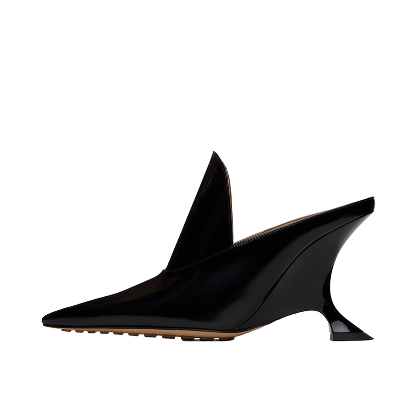 Кросівки та взуття Bottega Veneta Sculpted Heel Patent Leather Mules чорний | 763828 V28R0