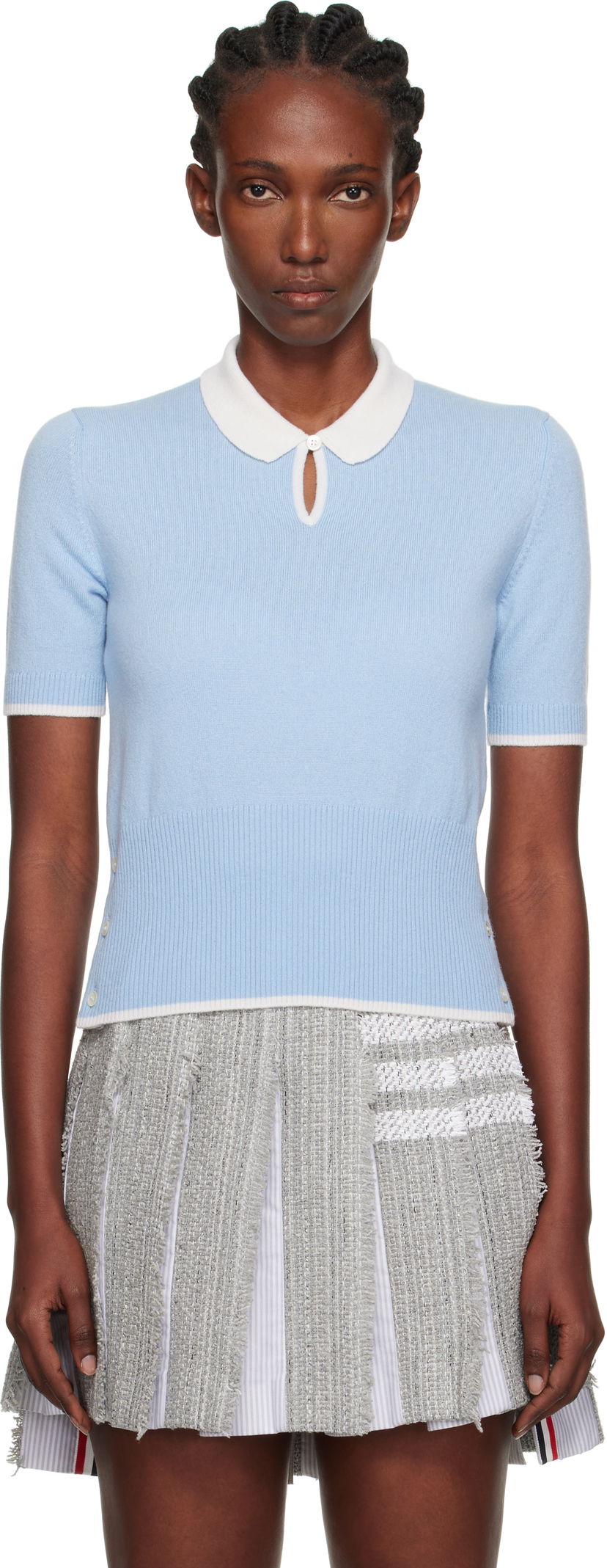 Сорочка поло Thom Browne Thom Browne Stitch Cashmere Polo Синій | FKP122A-Y2001