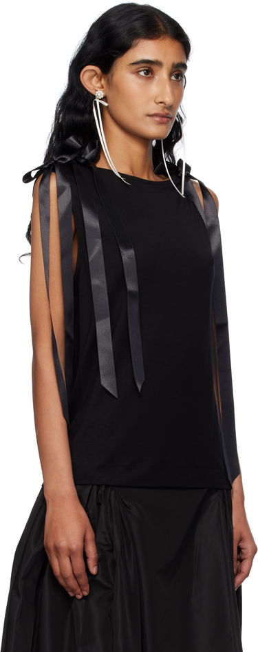Безрукавка Simone Rocha Simone Rocha Bow Ribbon Tail Tank Top чорний | 5366 0571, 1