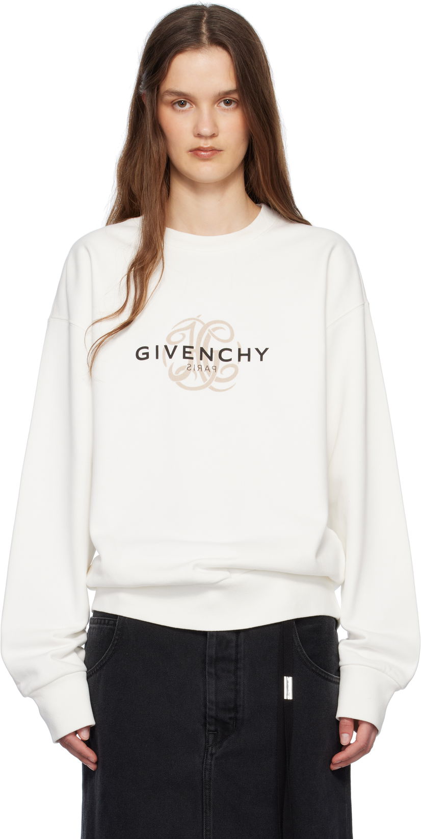 Cветр Givenchy Givenchy Reverse Sweatshirt білий | BMJ0LC3YQJ130