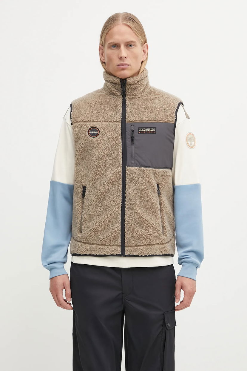 Жилет Napapijri Yupik V Full-Zip Fleece Vest бежевий | NP0A4HZKMCD1