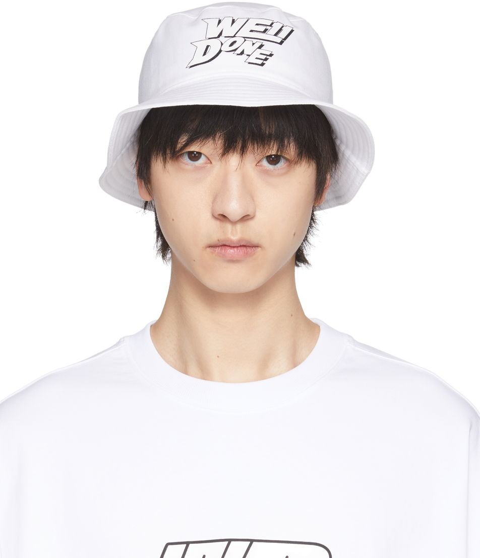 Капелюх We11done We11done Basic Logo Bucket Hat білий | WD-AH1-22-407-U-WH, 0