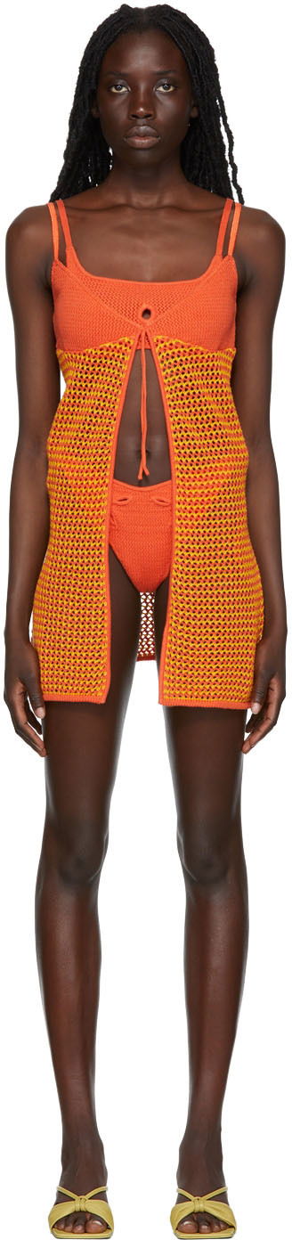 Купальники GUIZIO Guizio Crochet Camisole Mini Dress Помаранчевий | TCC 1