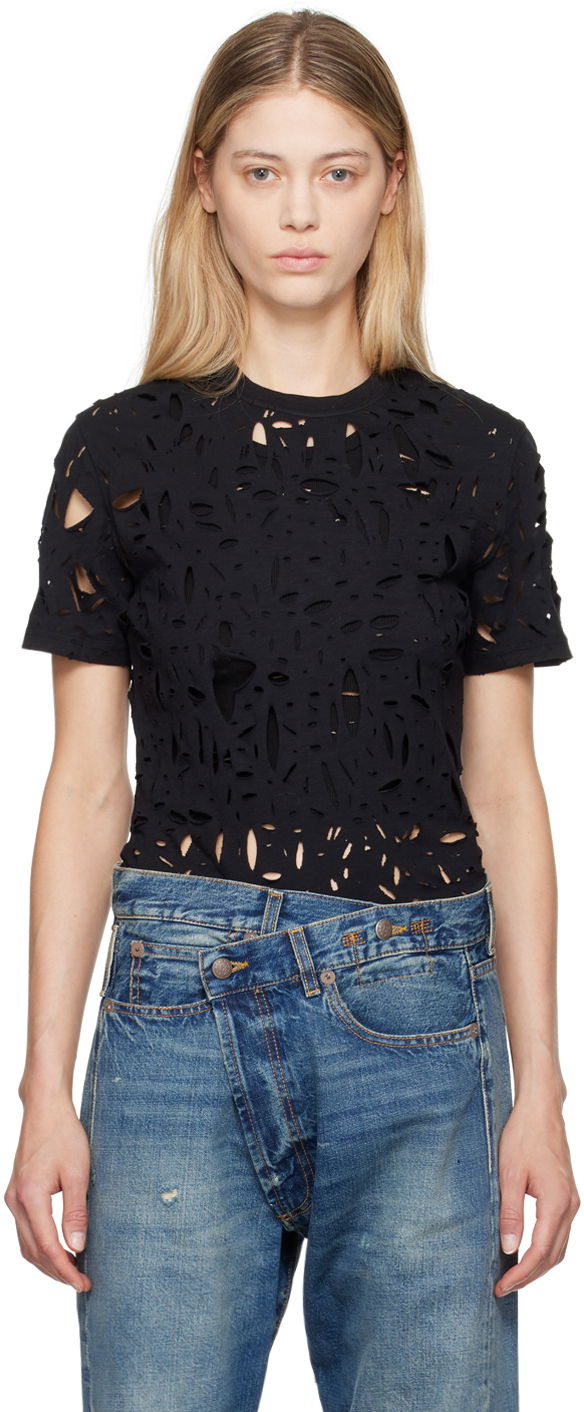 Футболка R13 R13 Excess Distress T-Shirt чорний | R13WK245-K001A