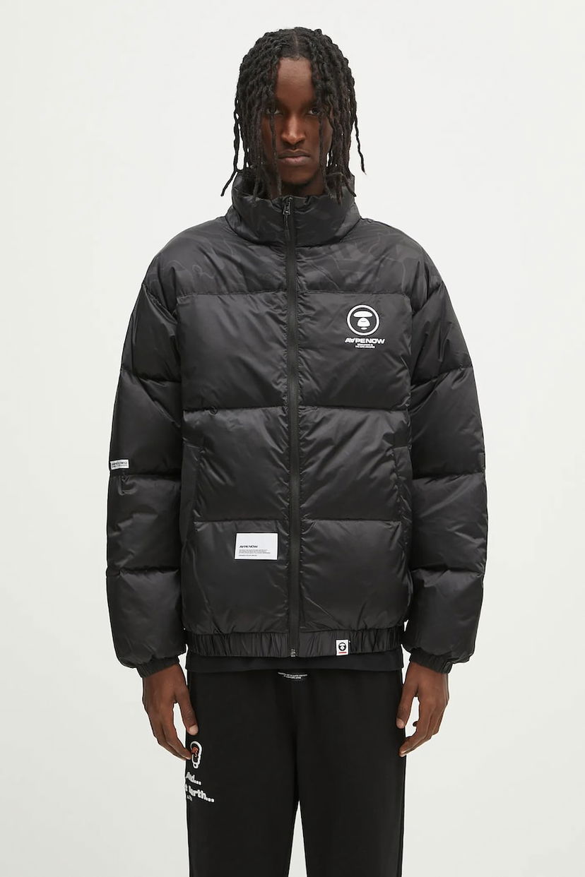 Пуховик AAPE by A Bathing Ape AAPE Now Down Puffer Jacket чорний | AAPDNM7595XXN