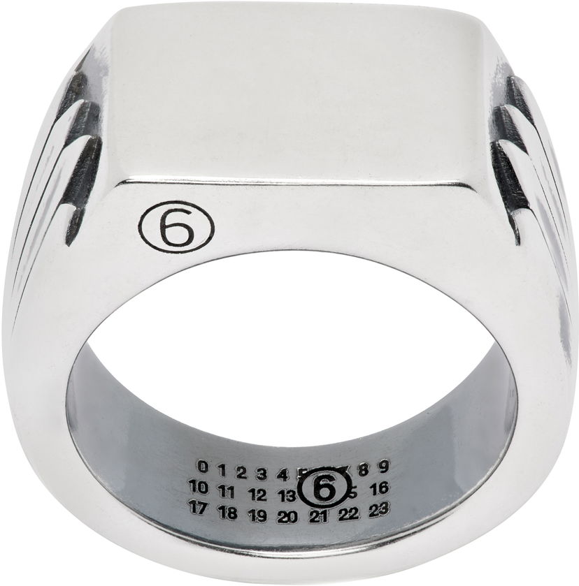 Кільце Maison Margiela MM6 Maison Margiela Silver Minimal Logo Ring Металік | SM7UQ0101 P8601