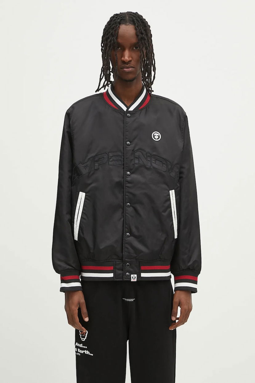 Куртка бомбер AAPE by A Bathing Ape AAPE Now Bomber Jacket чорний | AAPJKM7656XXN