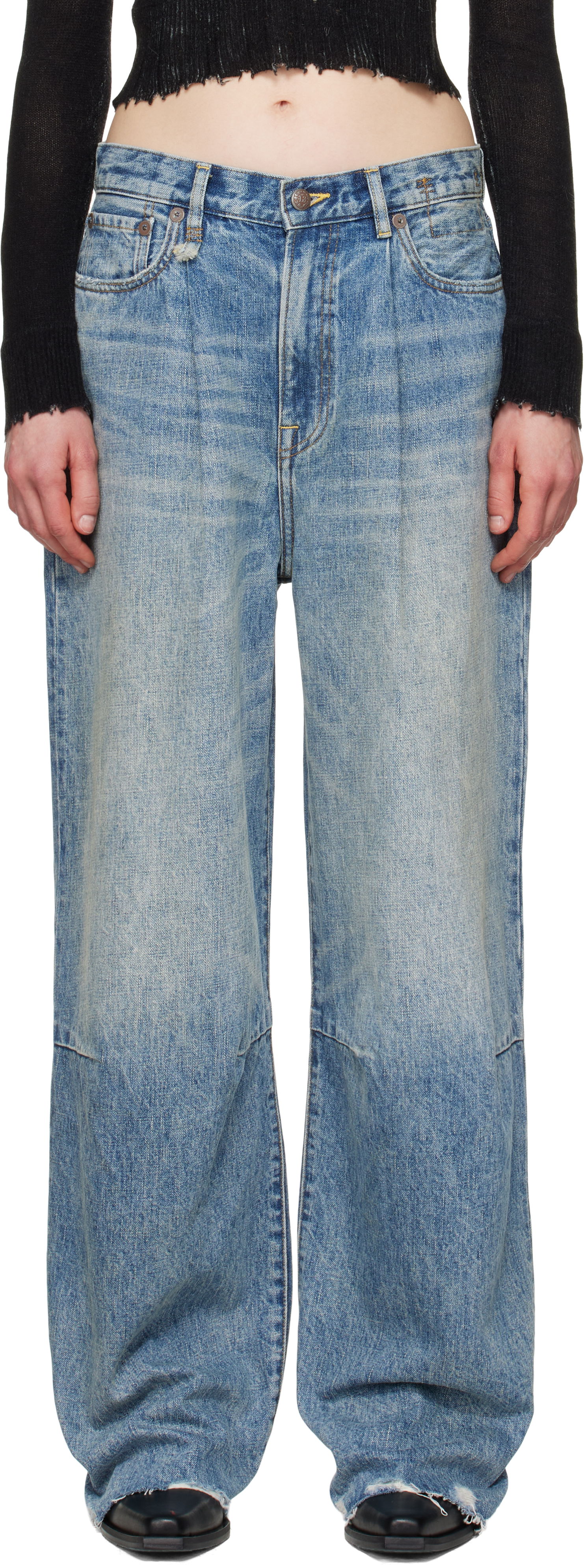 Джинси R13 R13 Wayne Articulated Knee Jeans Синій | R13WD146-D149C, 0