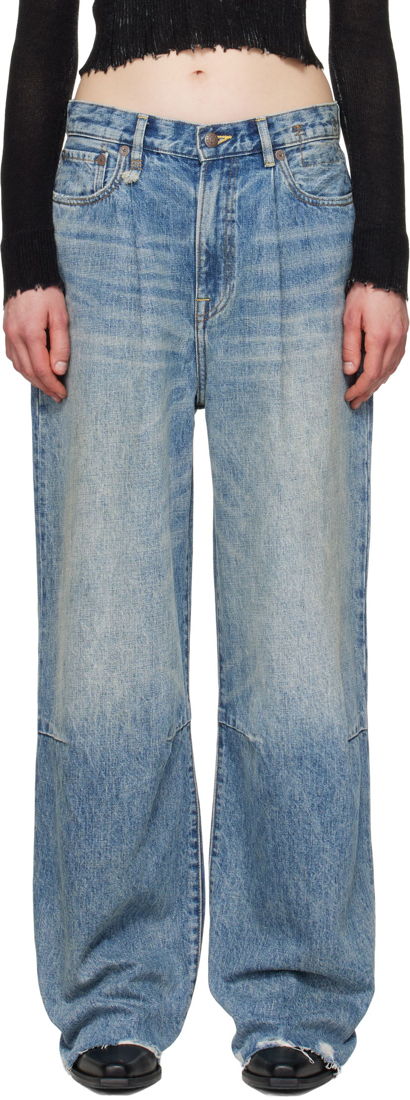 Джинси R13 R13 Wayne Articulated Knee Jeans Синій | R13WD146-D149C