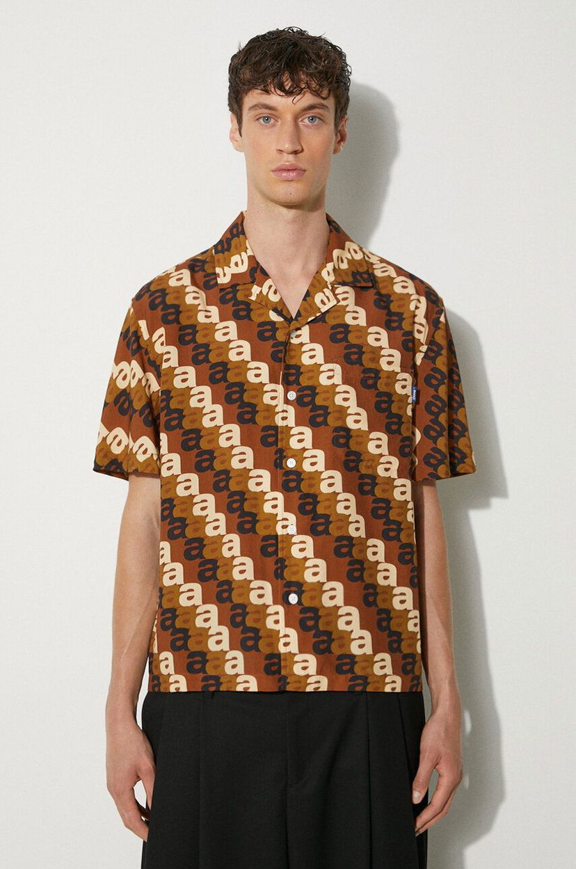 Сорочка Awake NY Awake NY A Print Camp Relaxed Shirt Коричневий | SP24.TP005