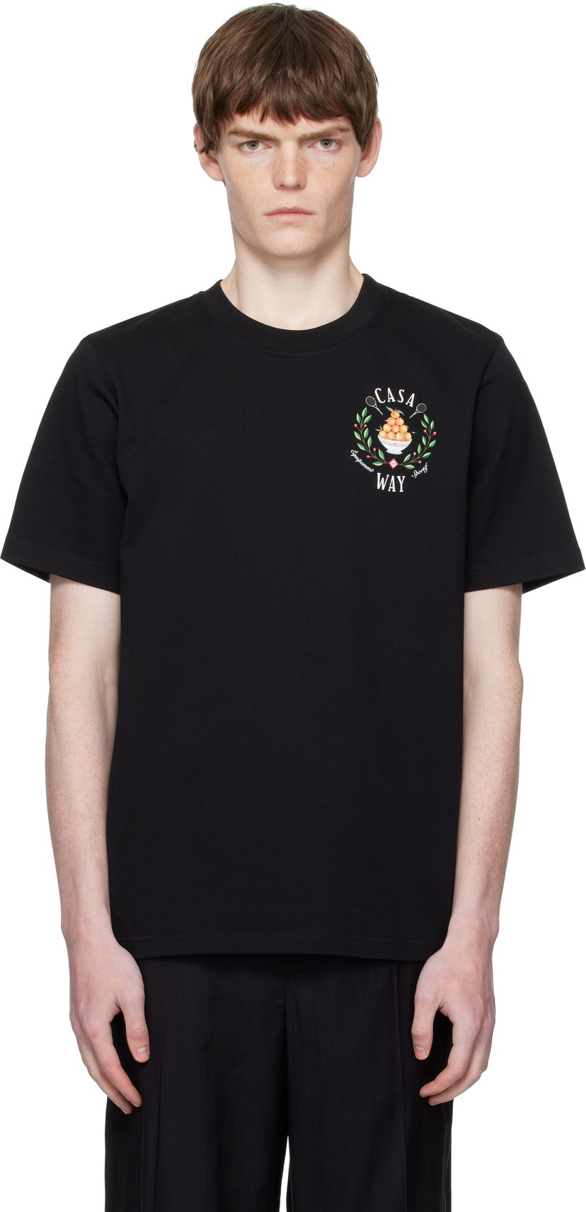 Футболка Casablanca Casablanca 'Casa Way' Graphic Short-Sleeve T-Shirt чорний | MPF25-JTS-001-27-EX-FLANNELS