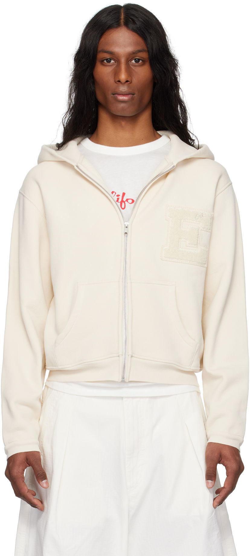 Світшоти ERL ERL Varsity Zip-Up Hoodie білий | ERL10T023