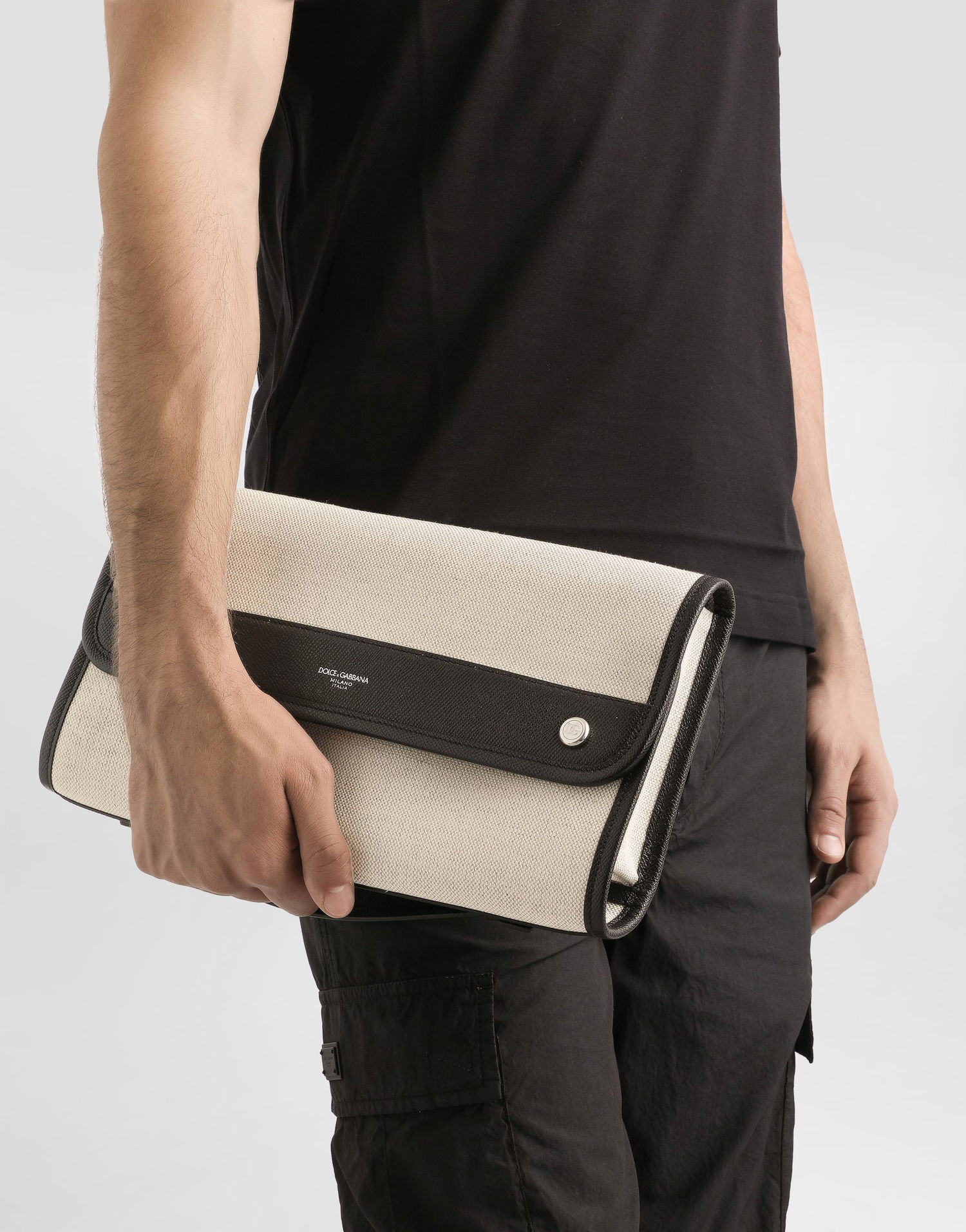 Рюкзаки та сумки Dolce & Gabbana Dolce & Gabbana Atene Canvas & Calfskin Necessaire бежевий | BP3438AG4408S469, 1