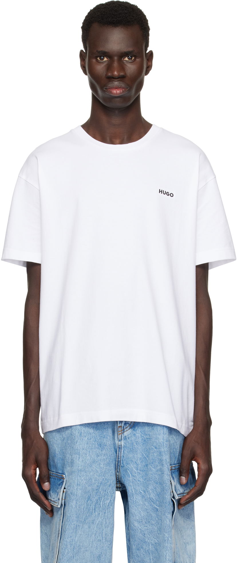 Футболка BOSS Stretch Cotton T-Shirt by HUGO білий | 50535773
