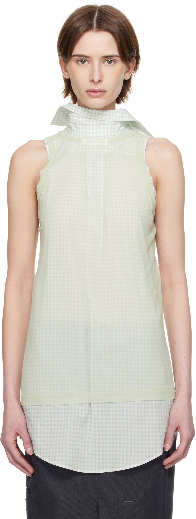 Безрукавка Maison Margiela Maison Margiela Back To Front Check Sleeveless Top Зелений | S51NL0046 MTJ024