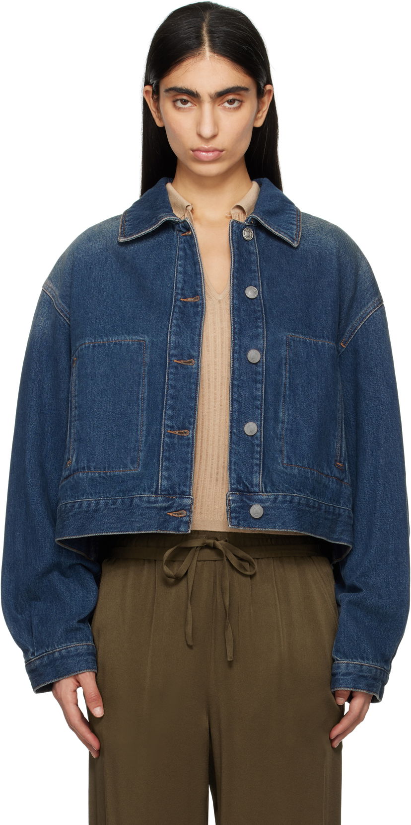 Куртка ISABEL MARANT Isabel Marant Josephine Cropped Denim Jacket Синій | VE0451FA-B1H04I