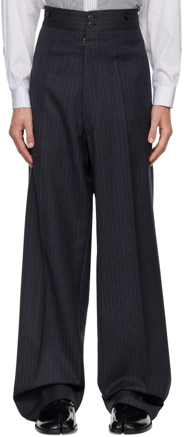 Штани Maison Margiela Black Pleated Trousers чорний | S50KA0654 M35203