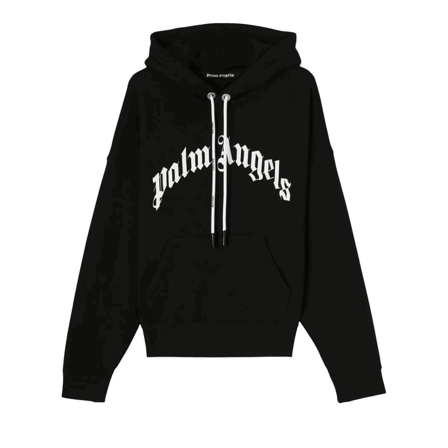 Світшоти Palm Angels Curved Logo Hoody чорний | PMBB058C99FLE0031001, 0